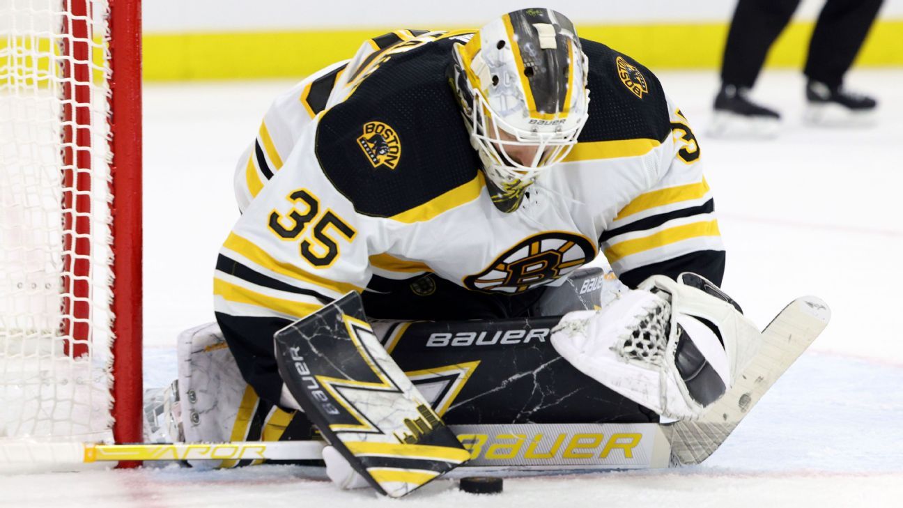 I Boston Bruins "non metteranno nulla" sul portiere Linus Olmark dopo il primo playoff traballante