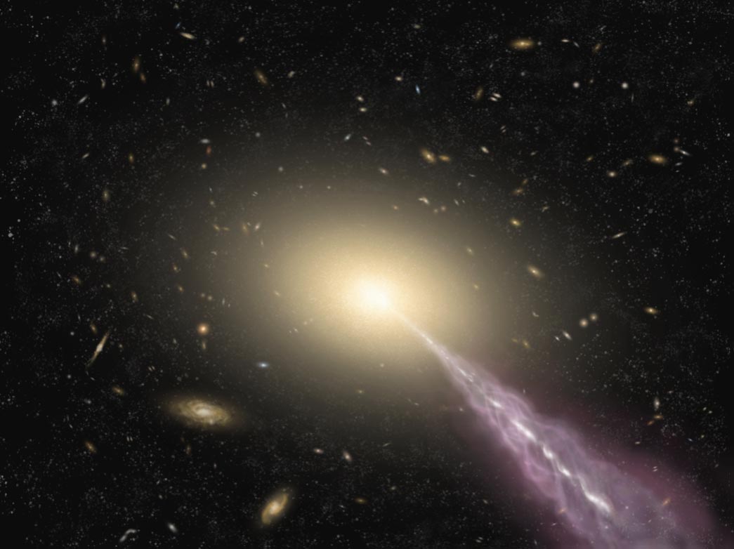 Giant Galaxy With a High-Energy Jet