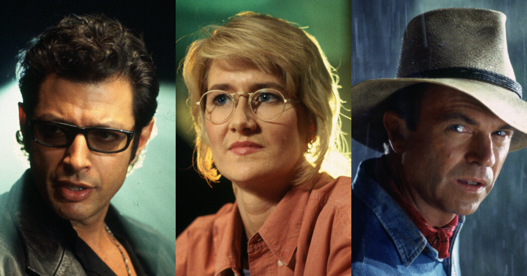 Laura Dern, Jeff Goldblum e Sam Neill nella loro intervista "Jurassic".