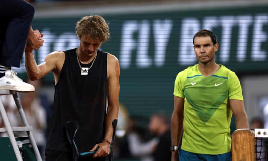 Alexander Zverev è stato costretto al ritiro dalle semifinali con Rafael Nadal