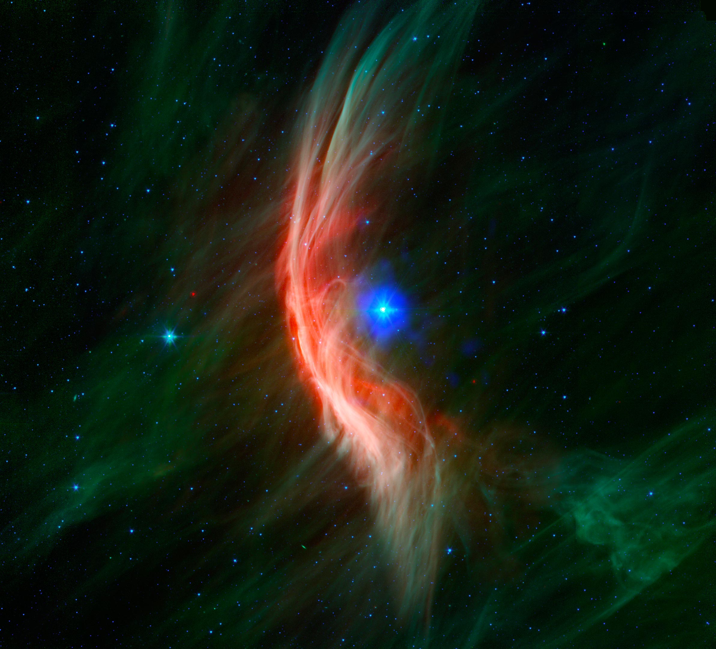 Un'incredibile onda d'urto da una stella rifiutata che sfreccia nello spazio a 100.000 miglia orarie