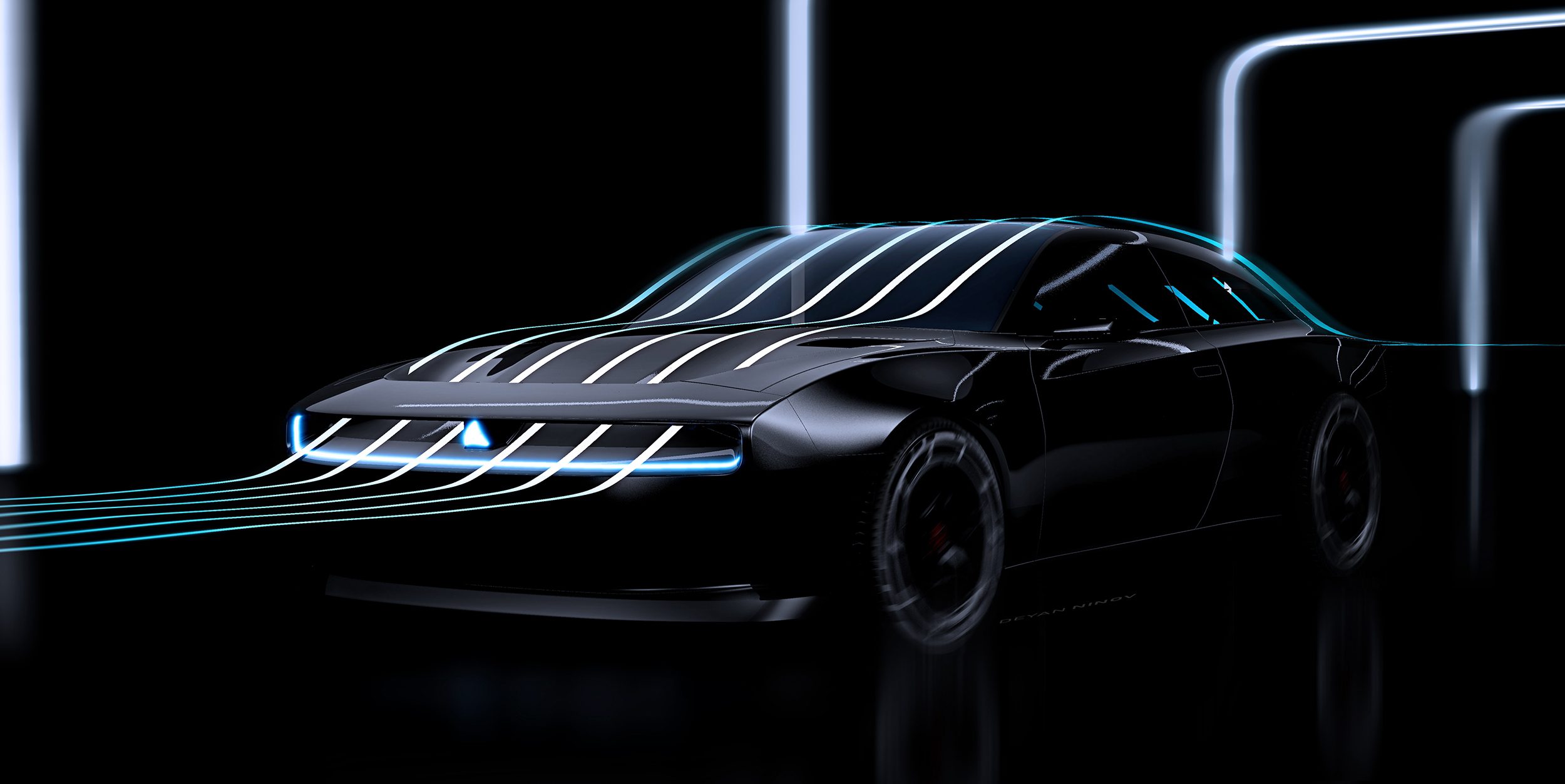 Talpa elettrica Dodge Charger Daytona SRT Concept Wing Aerodynamics