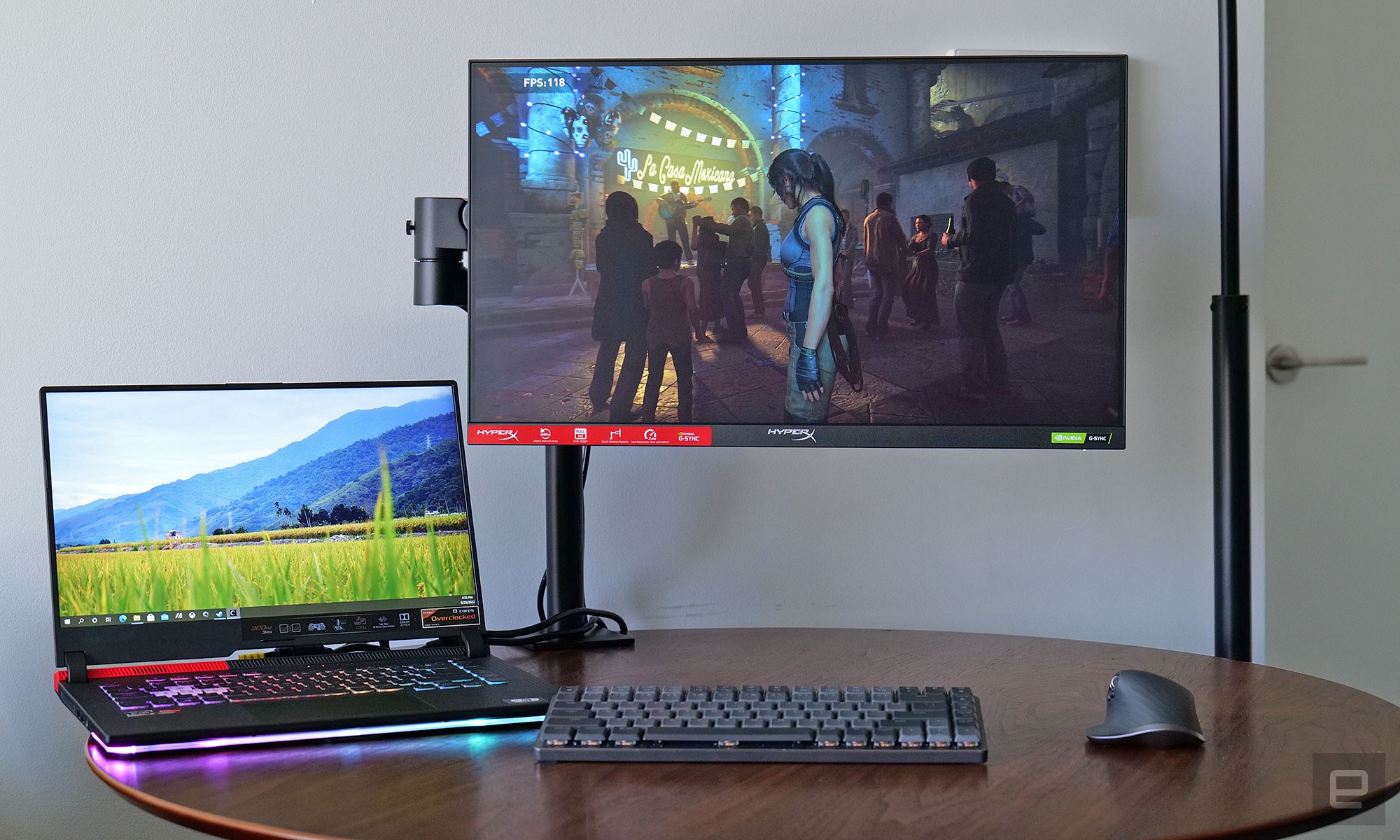 Unlike a lot of other monitors in this price range, HyperX's new Armada 25 comes with an included ergonomic arm and skips the traditional monitor stand.
