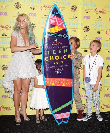 Britney Spears, Jayden James Federline, Sean Federline e sua nipote Lexi Teenager Teen Choice Awards, sala stampa, Los Angeles, Stati Uniti d'America - 16 agosto 2015