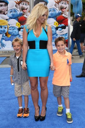 Britney Spears con i suoi due figli Sean Preston e Jaden Federline The Smurfs 2 premiere, Los Angeles, USA - 28 luglio 2013