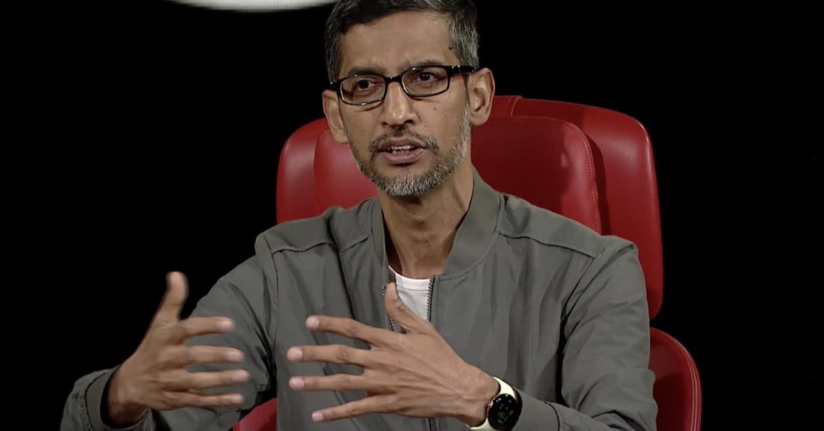 Ecco Sundar Pichai con indosso il Google Pixel Watch