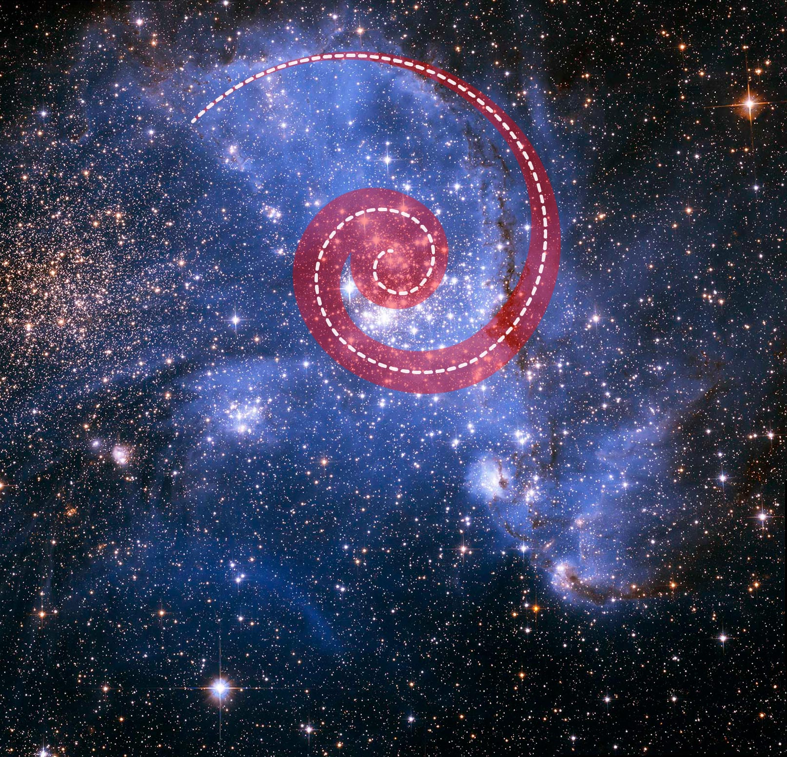 Spatial Distribution of NGC 346 Stars Annotated