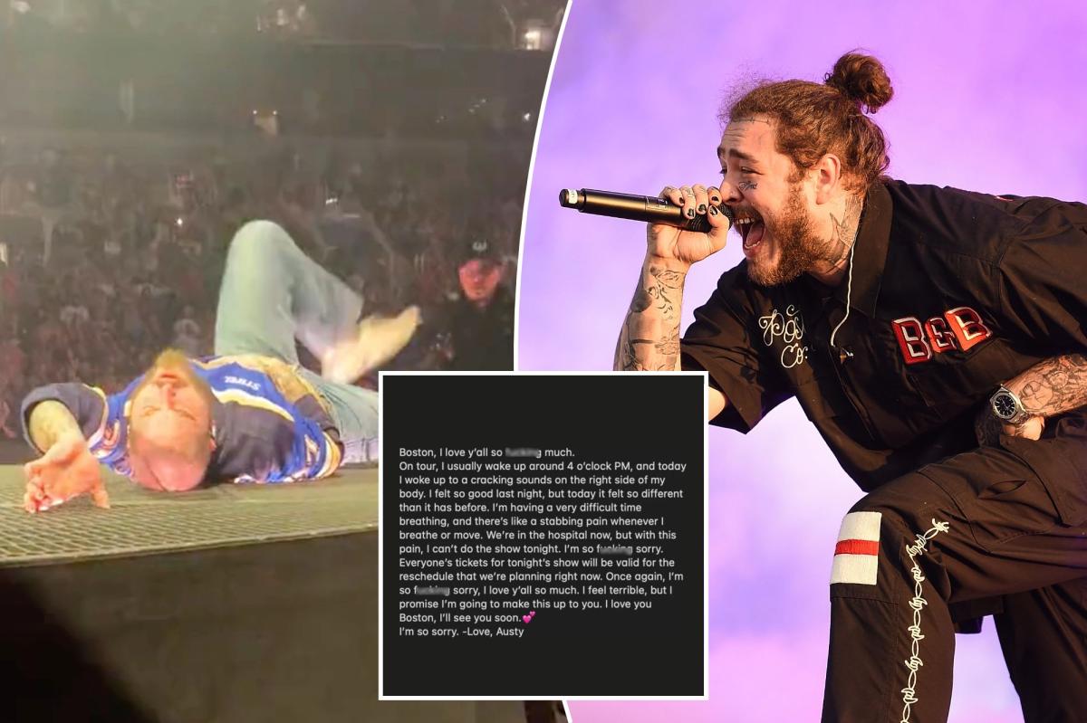 Post Malone cancella lo spettacolo di Boston solo una settimana dopo la brutta caduta teatrale