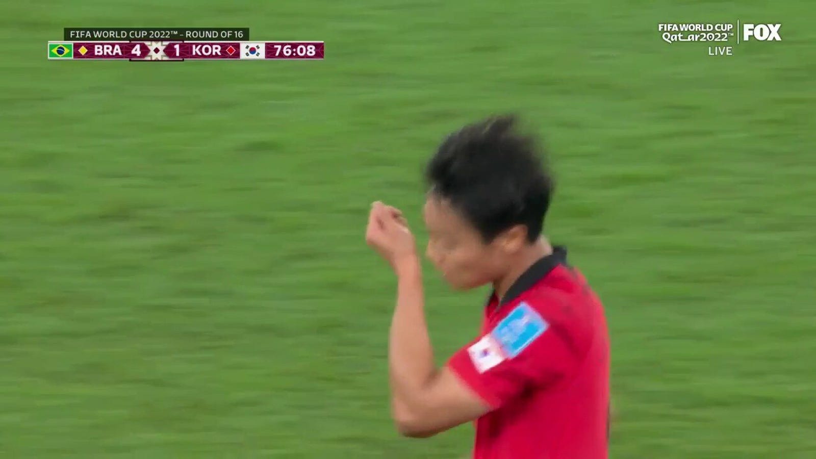 Il sudcoreano Baek Seung-ho segna un gol contro il Brasile in 76 minuti